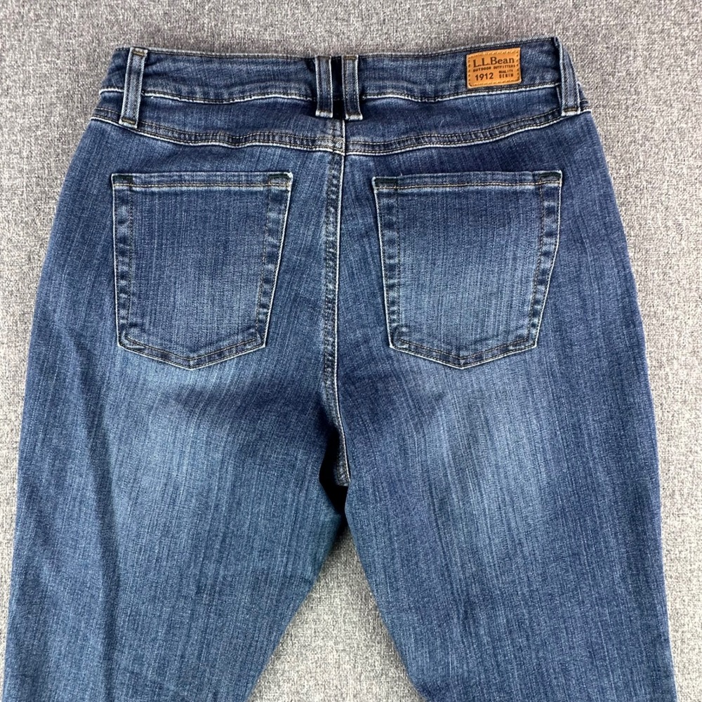 L.L.Bean Jeans Womens 10 Pet 1912 Skinny Blue Coolmax Tencel Stretch Excellent - Picture 5 of 12